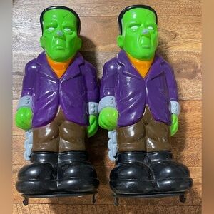 Empire Blow Mold Frankensteinx2 & pumpkin Vtg pathway x 1 light Halloween decor